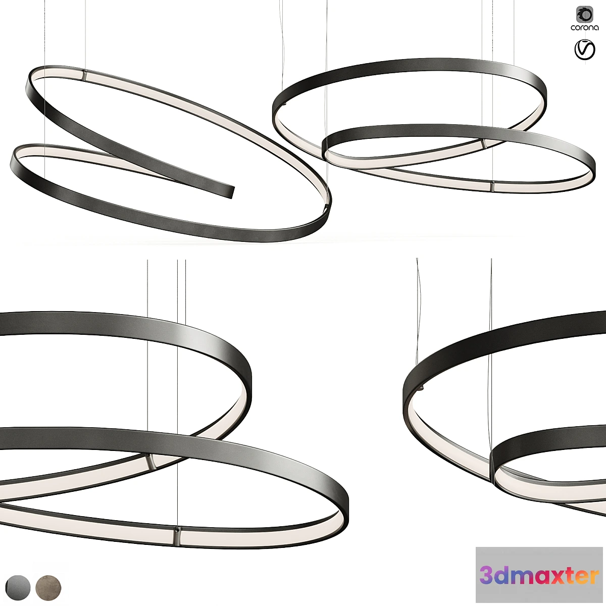1449470 - Cattelan Italia Heaven Lite Ribbon Light 3D Max