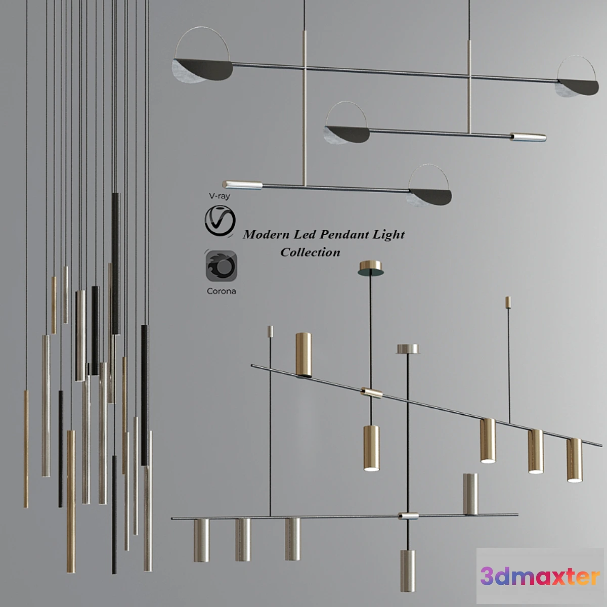 1449500 - Modern Led Pendant Light Collection 3D Max