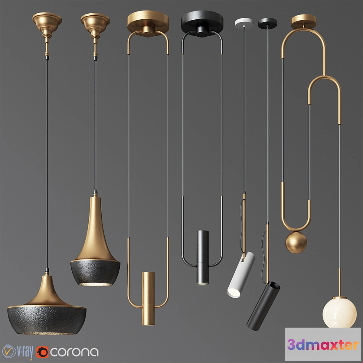 1449816 - Pendant Light Collection 20 - 4 Type 3D Max