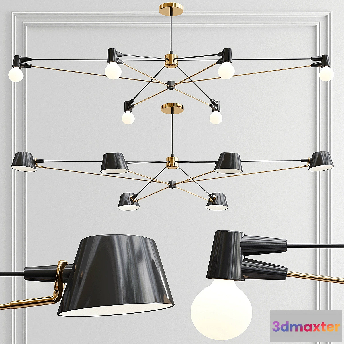 1449988 - Long Cord & Long Pivot Chandelier 3D Max