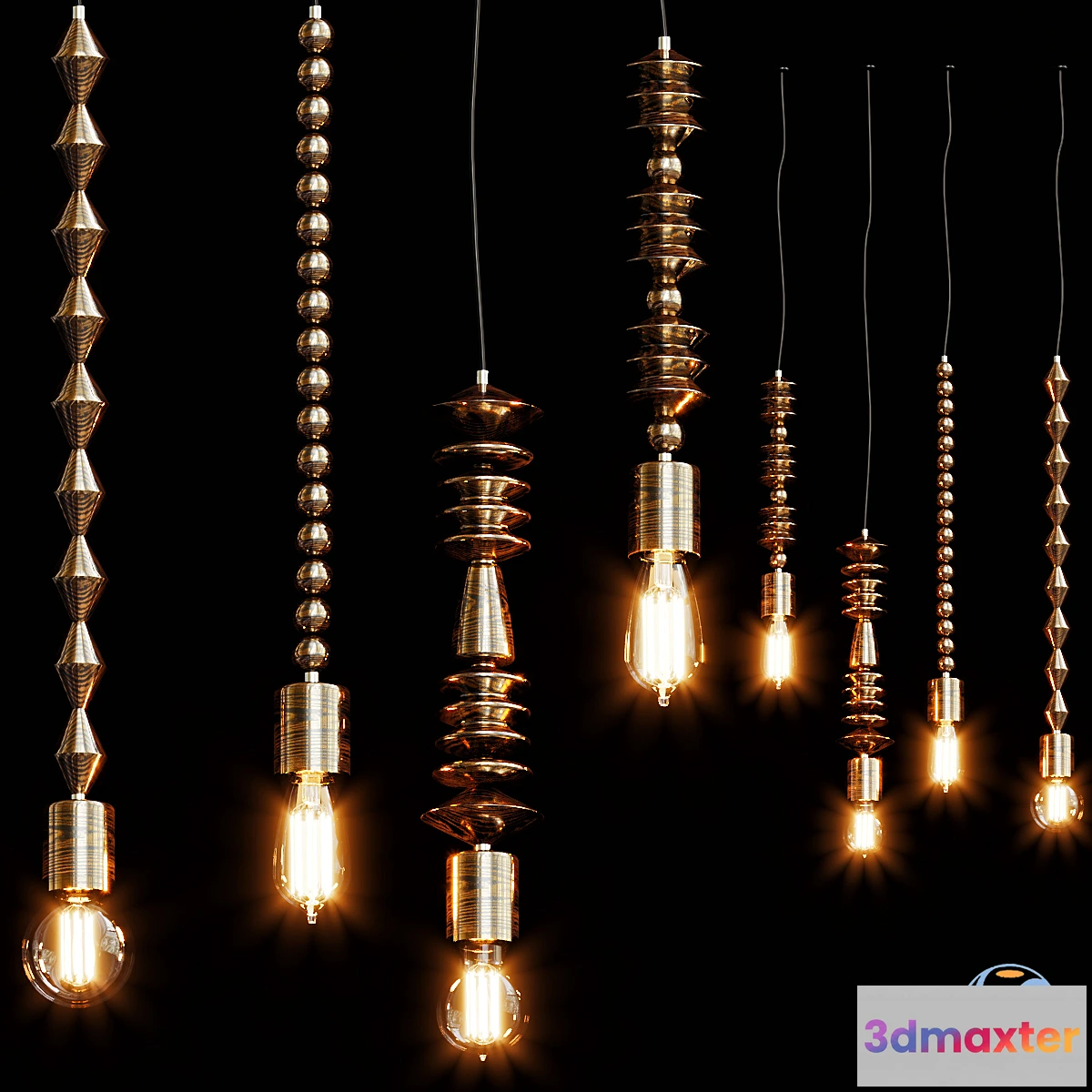 1450524 - Bright Beads Wooden Lamps by Marz Designs 3D Max