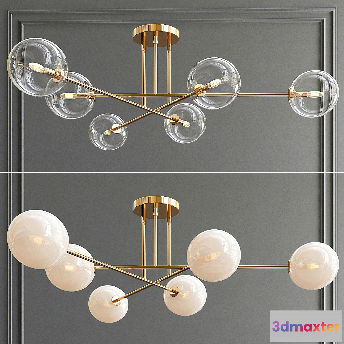 1450844 - Ceiling 6 Light CTC Chandelier 3D Max