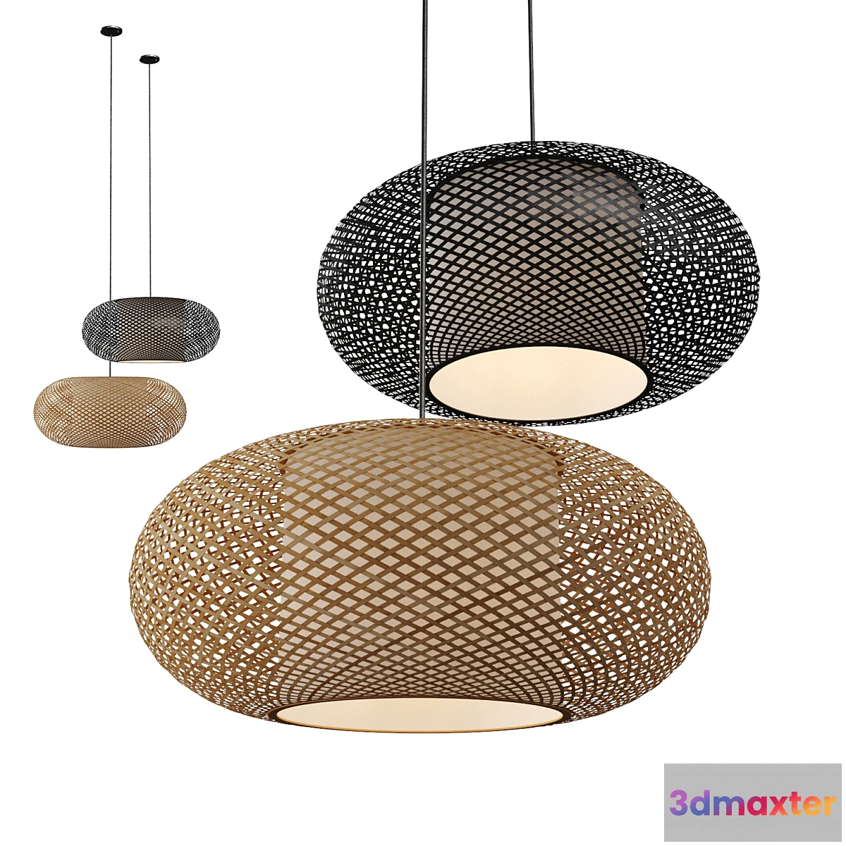 1451536 - Rattan Pendant Light vol 3 3D Max