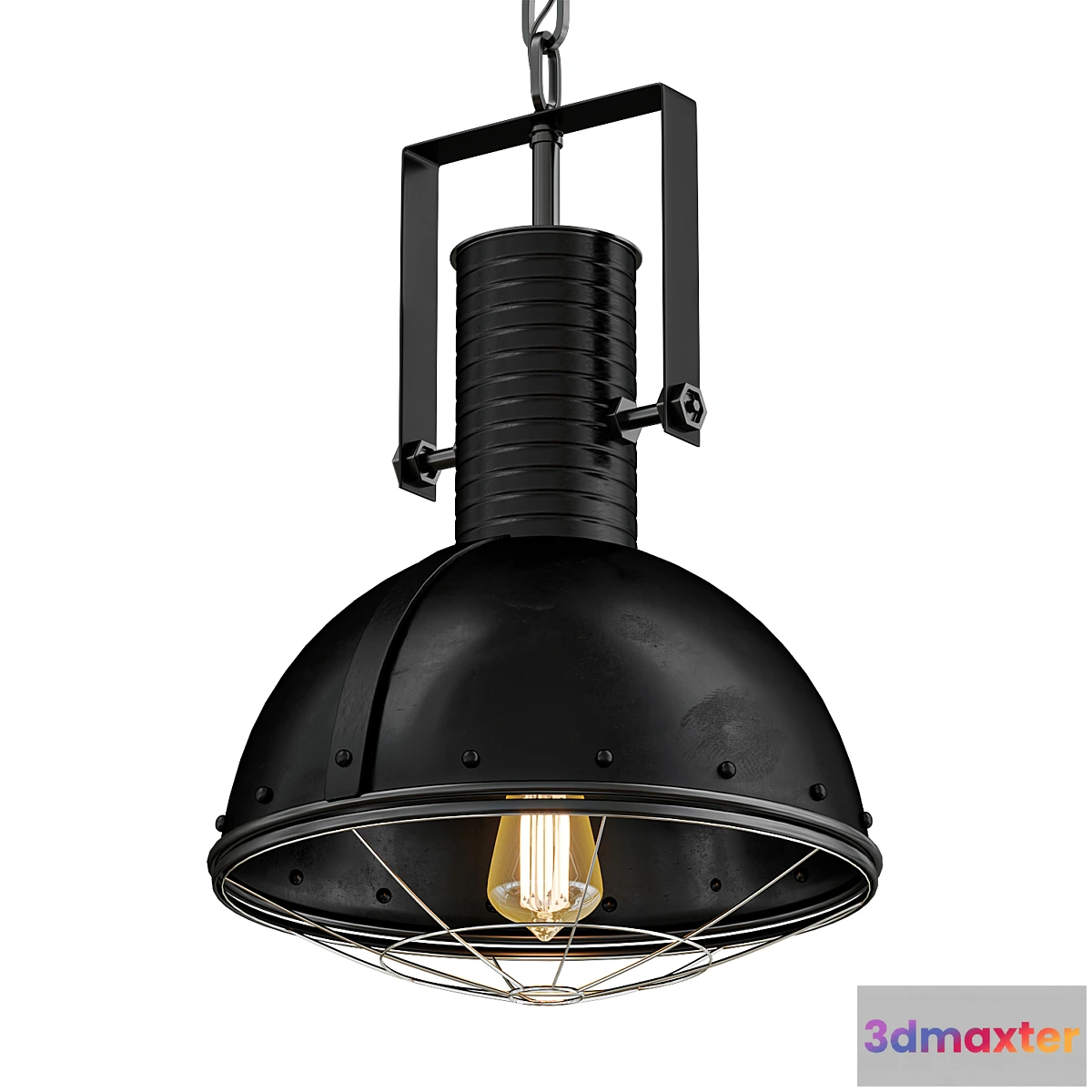 1452482 - INDUSTRIAL CAGED PENDANT WITH RIVETS 3D Max