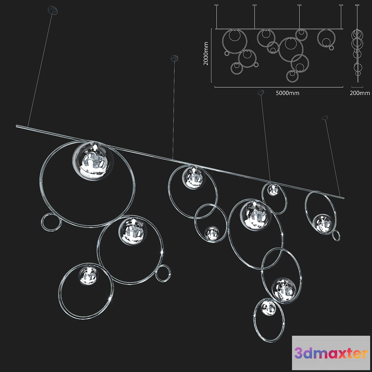 1452692 - Heatfield & Co Factory Mobile Chandelier 3D Max