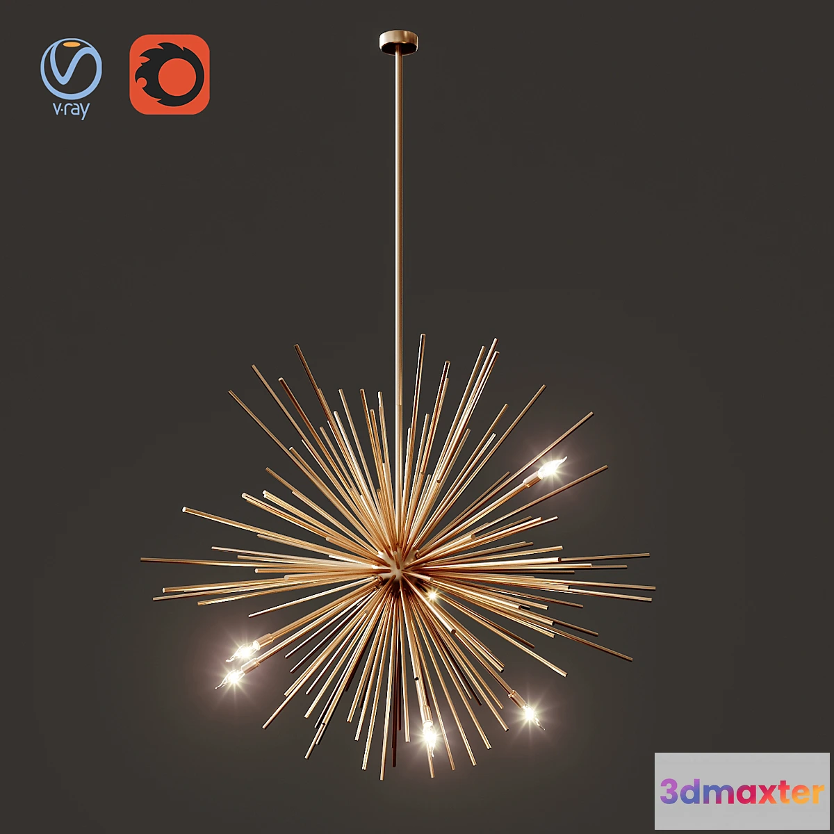 1452700 - Astra Chandelier Brass 3D Max