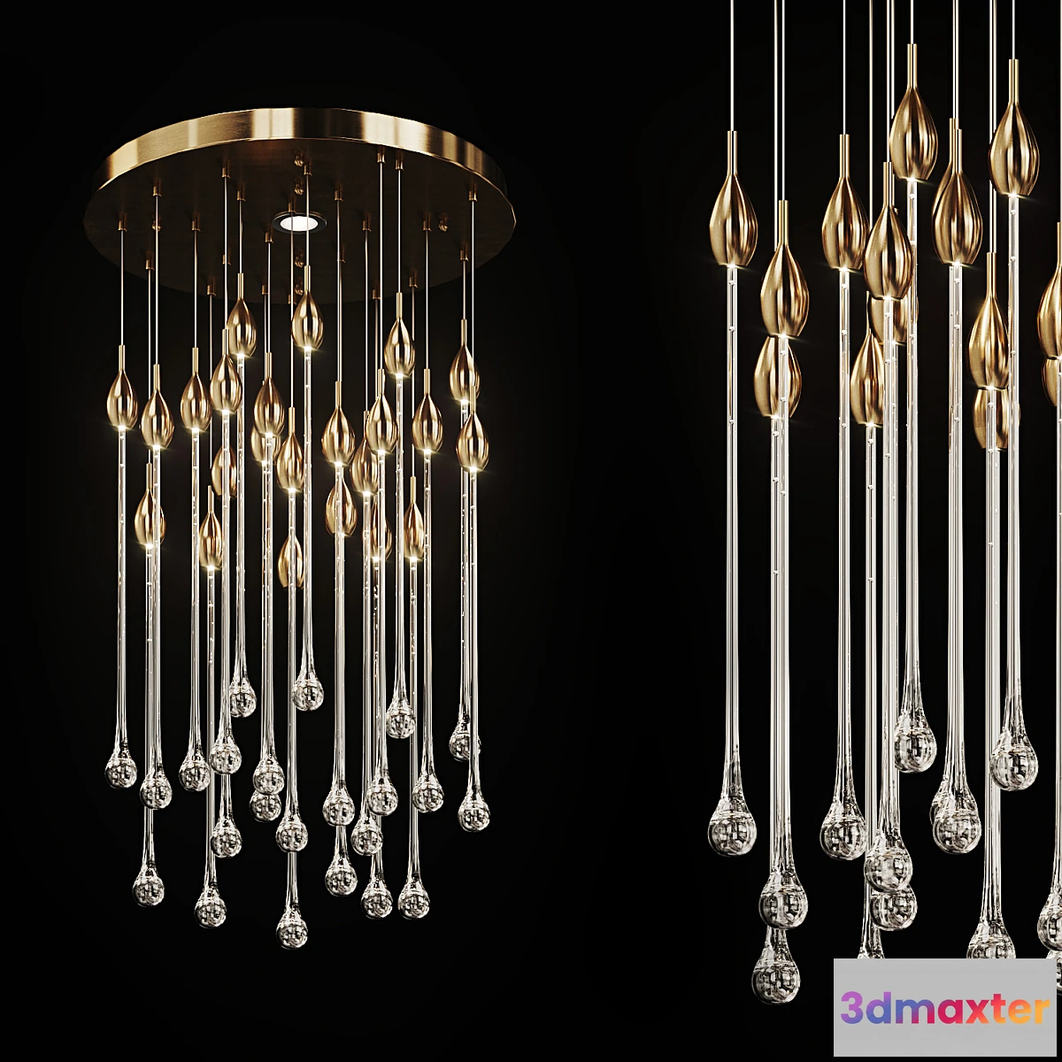 1452706 - Drop shaped pendant lamp RAINY 3D Max