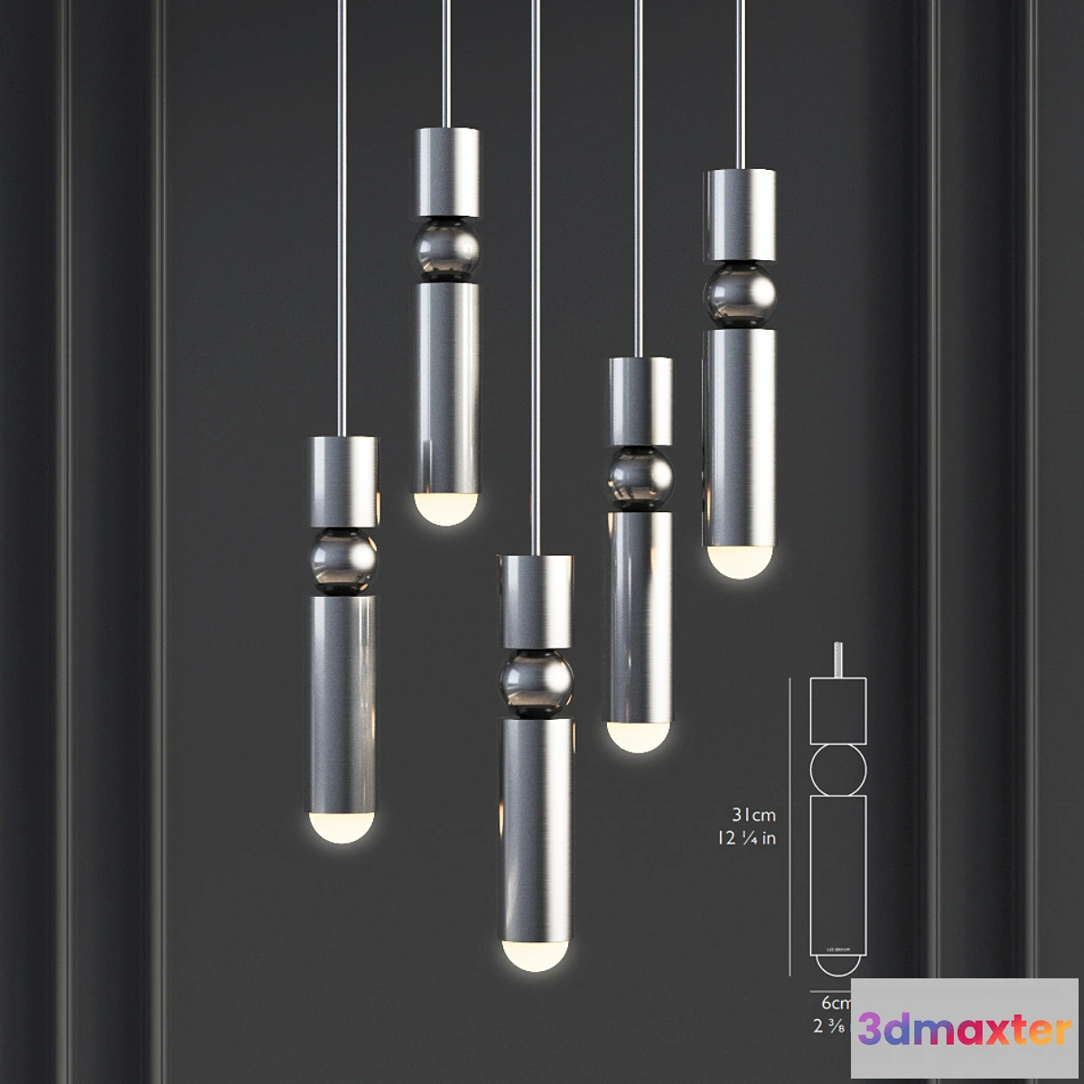 1452820 - Fulcrum Light Polished Chrome - Lee Broom 3D Max