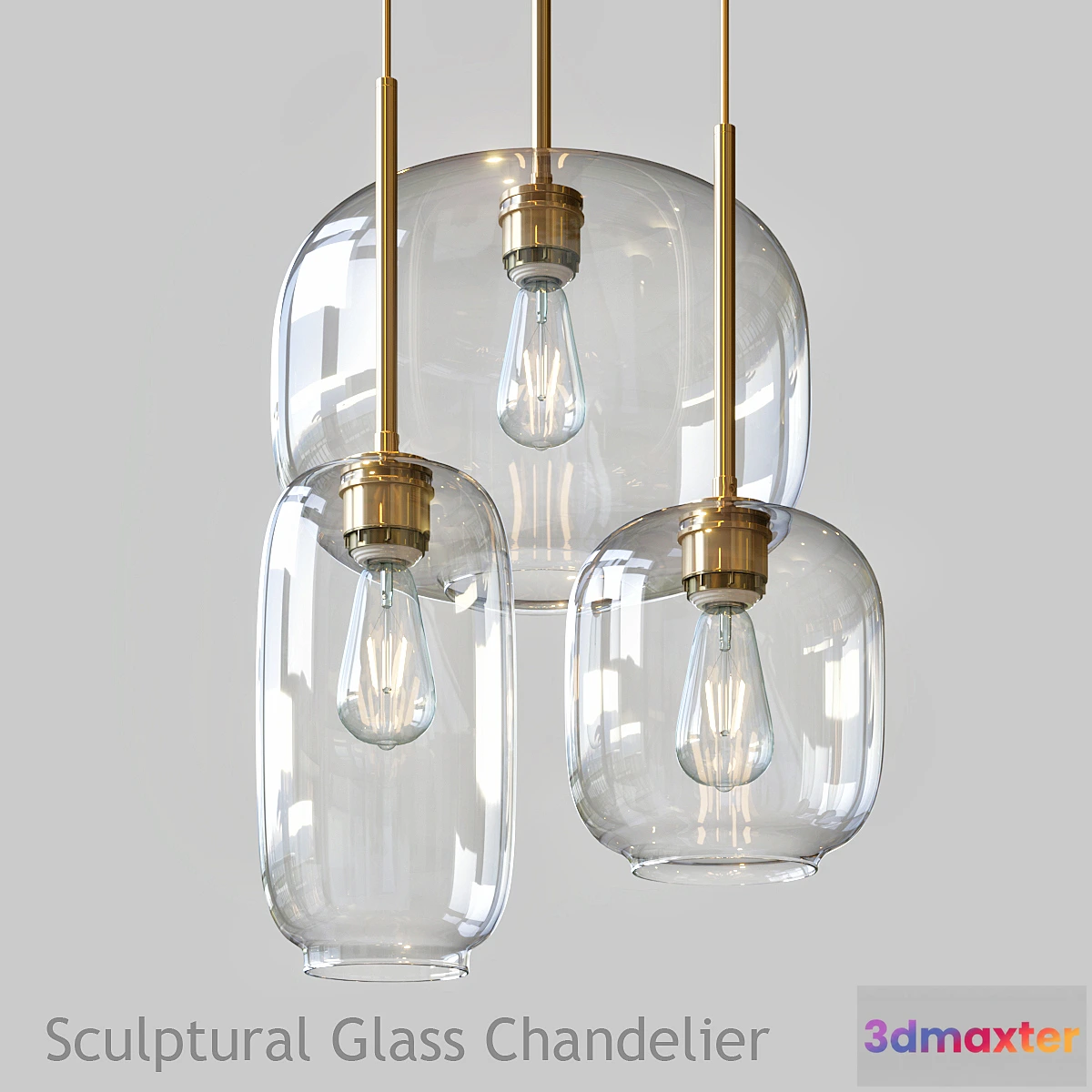 1452862 - Sculptural glass chandelier 3D Max