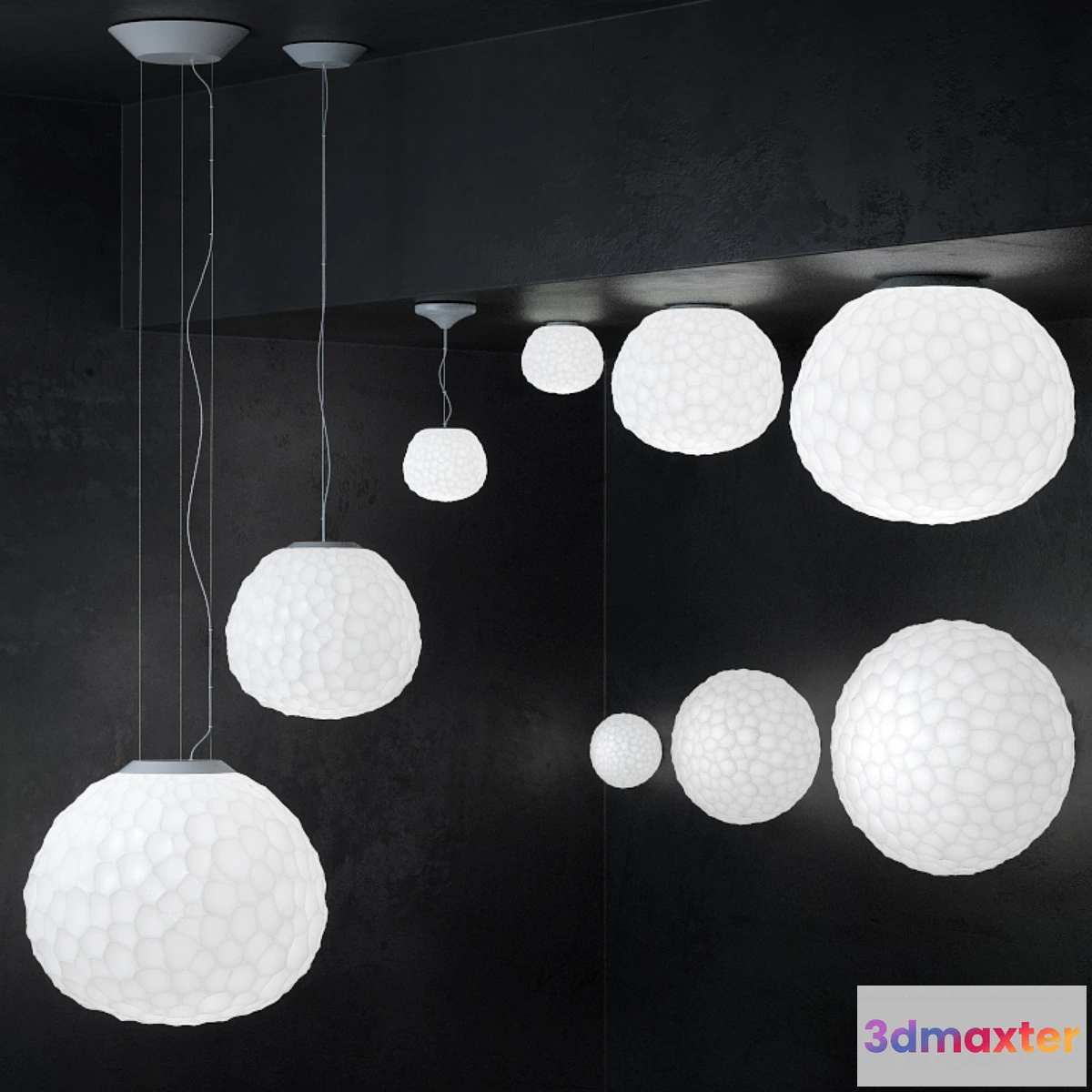1452890 - Meteorite lamp - suspension and wall collection 3D Max