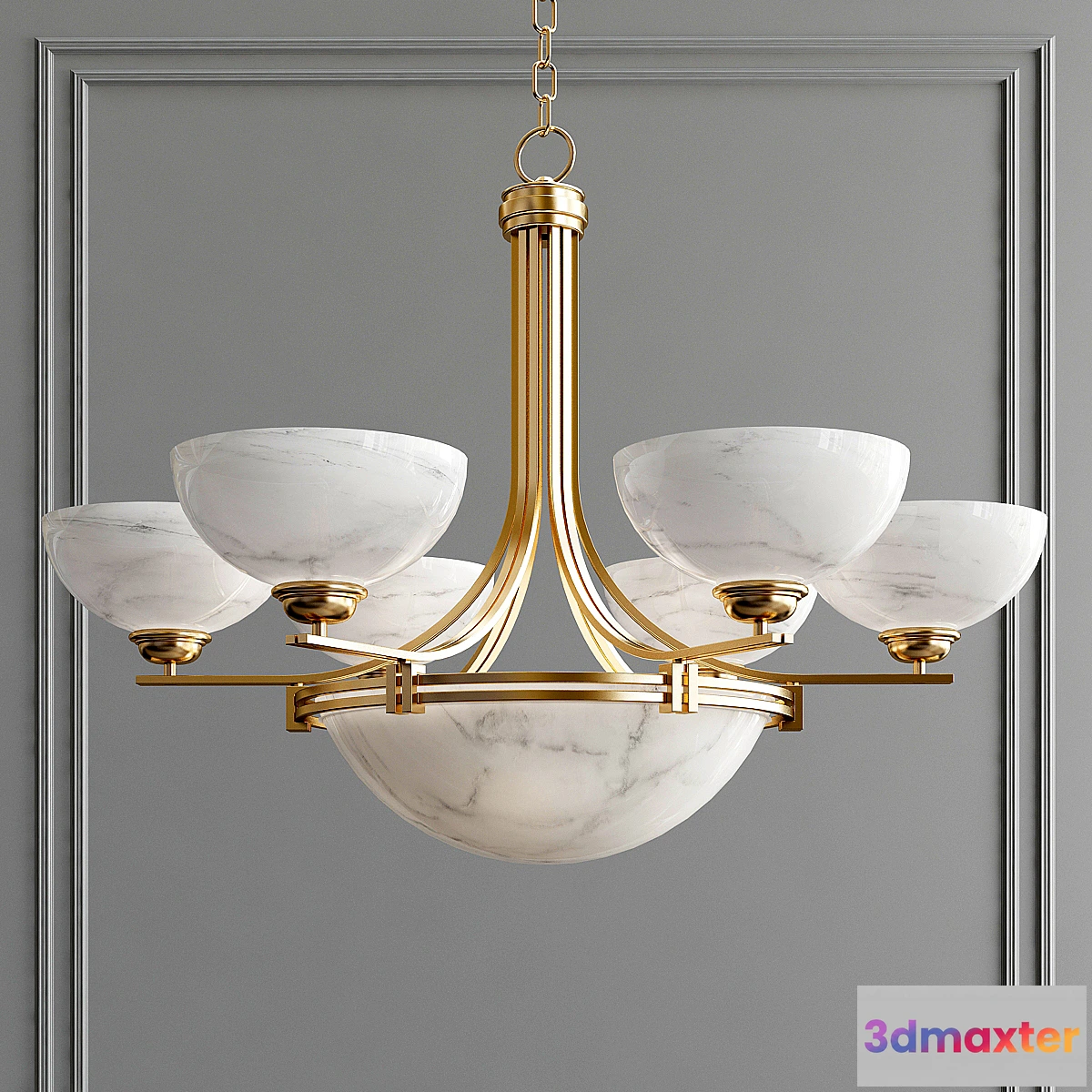 1453012 - Possini Euro Deco Brass Chandelier 3D Max
