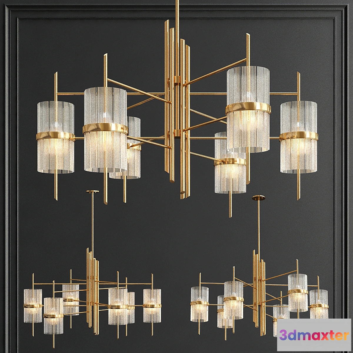 1453466 - Symphony Linear Chandelier 3D Max
