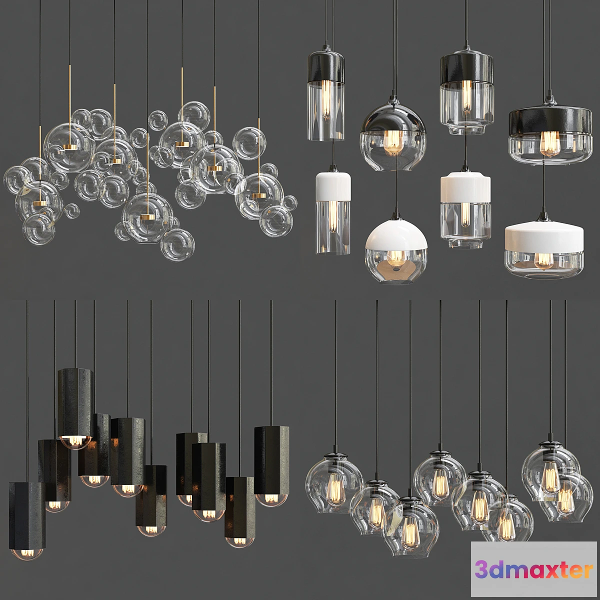 1453878 - Collection of Pendant Lights 3D Max