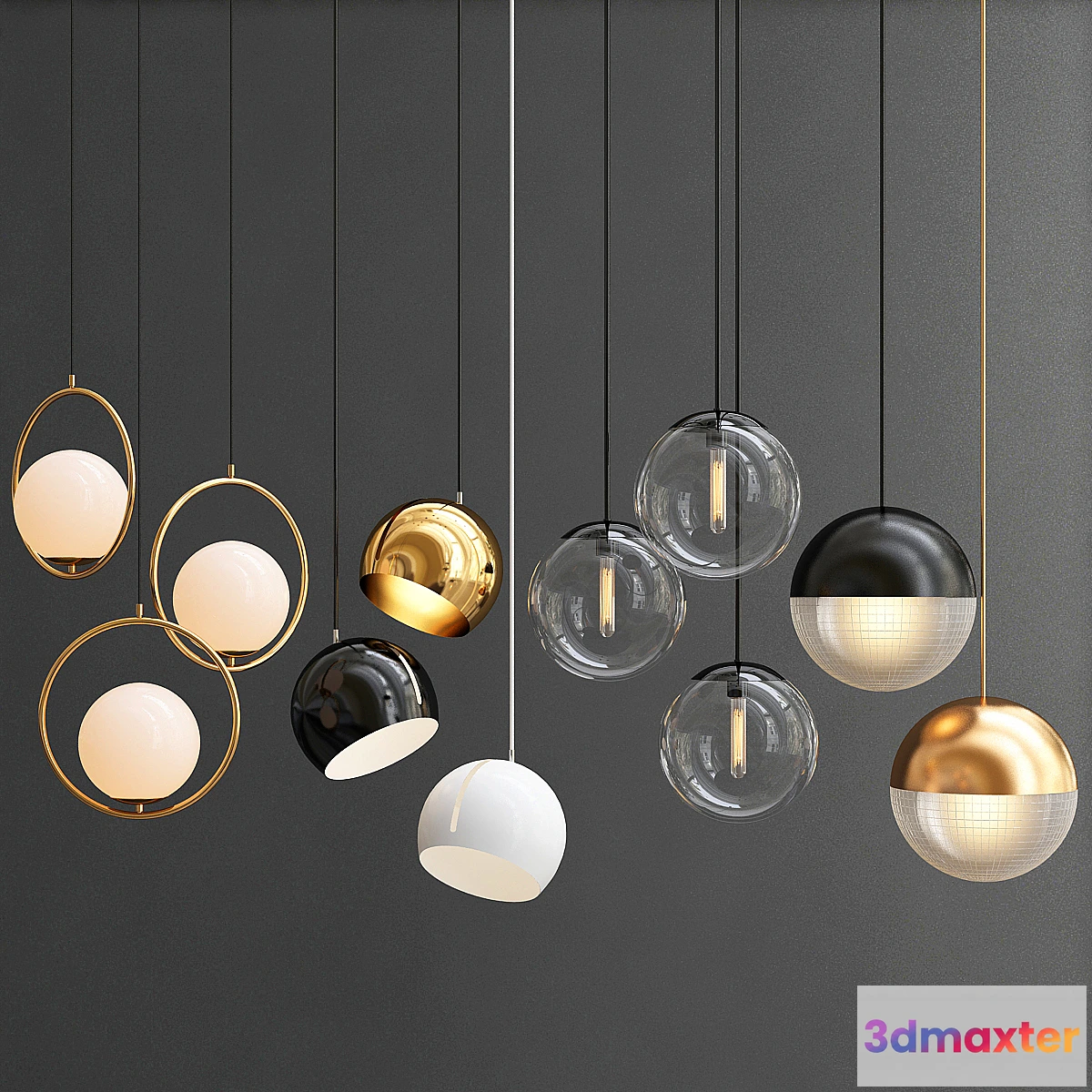 1454390 - Collection of Pendant Lights New 3D Max