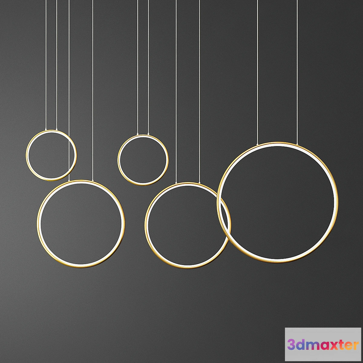 1455014 - Bedroom Circle rings suspension 3D Max