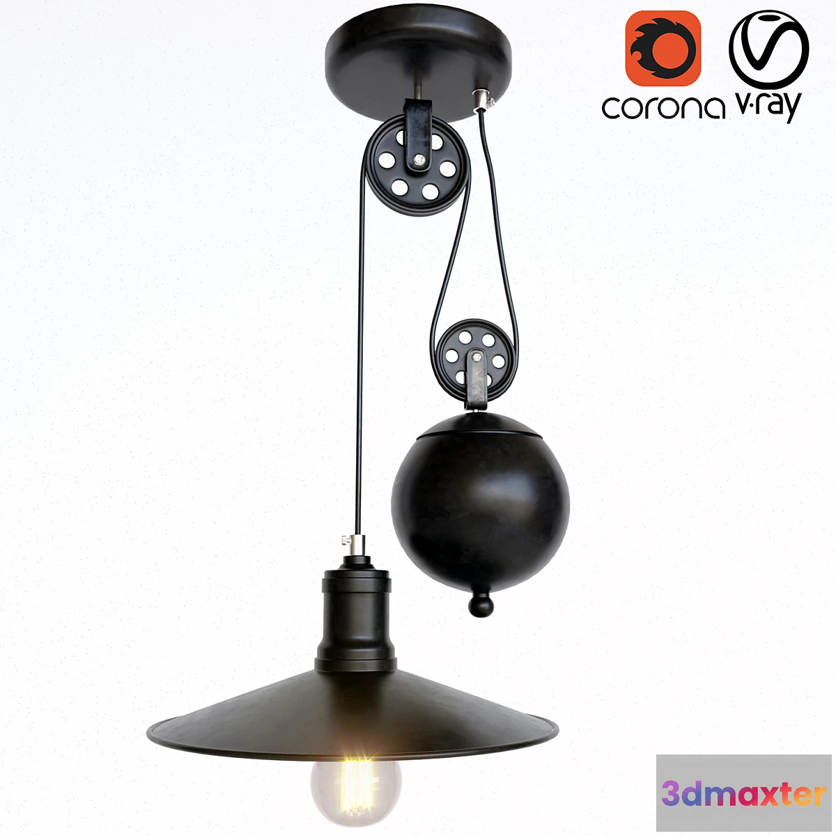 1455526 - 18-Chandelier with counterweight 3D Max