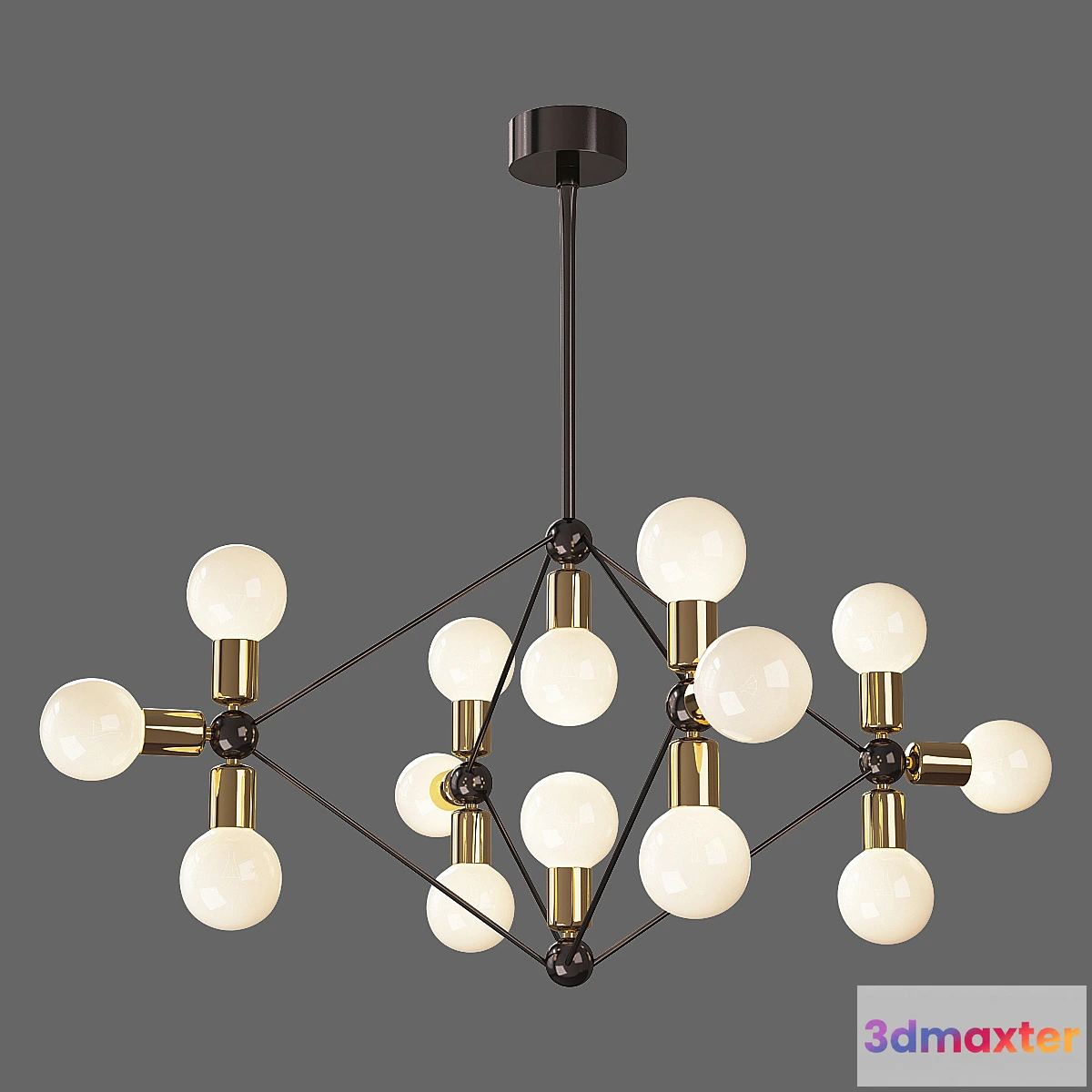 1456096 - Modo Chandelier 14 Milk Bulb 3D Max