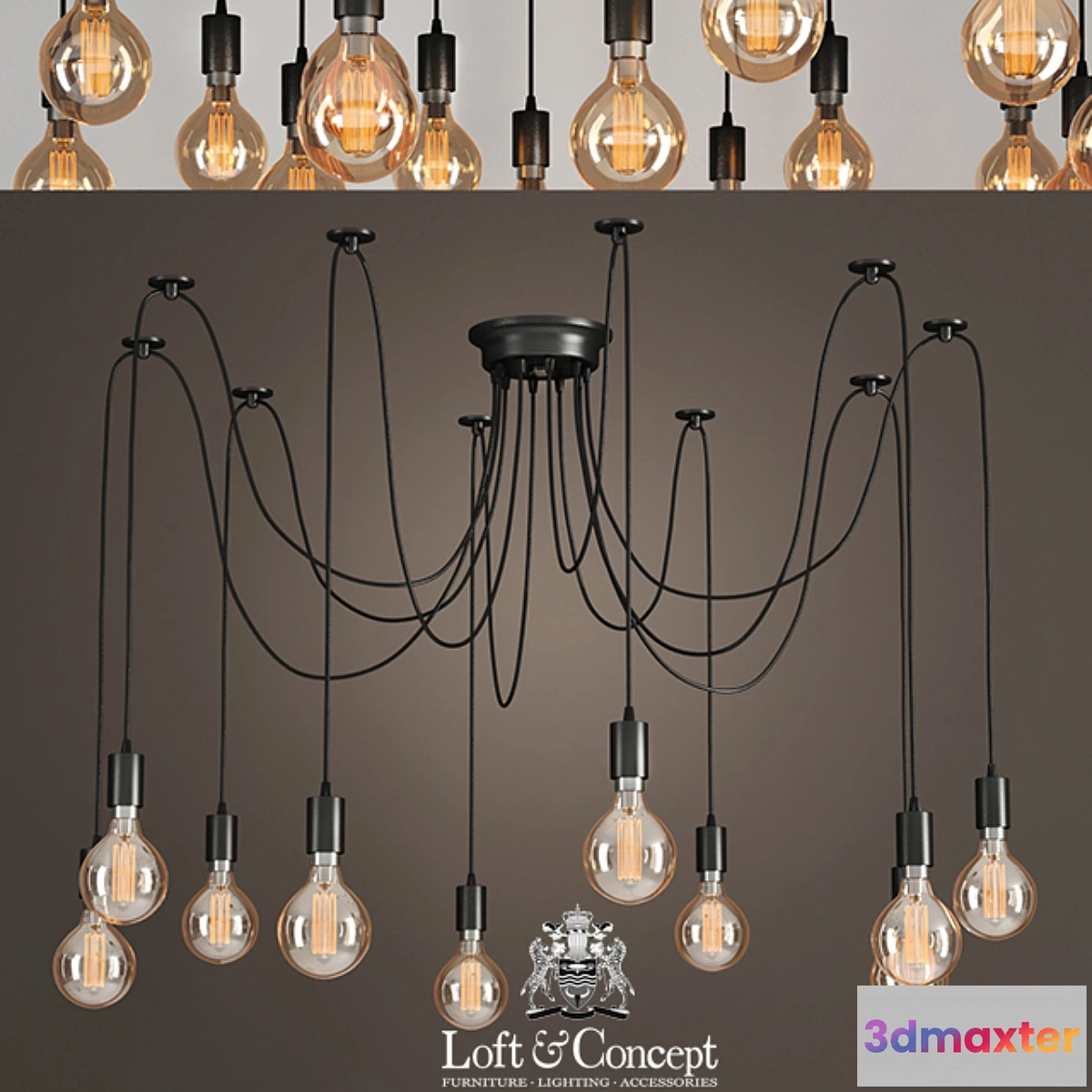 1456110 - Pendant lamp Black Spider 3D Max