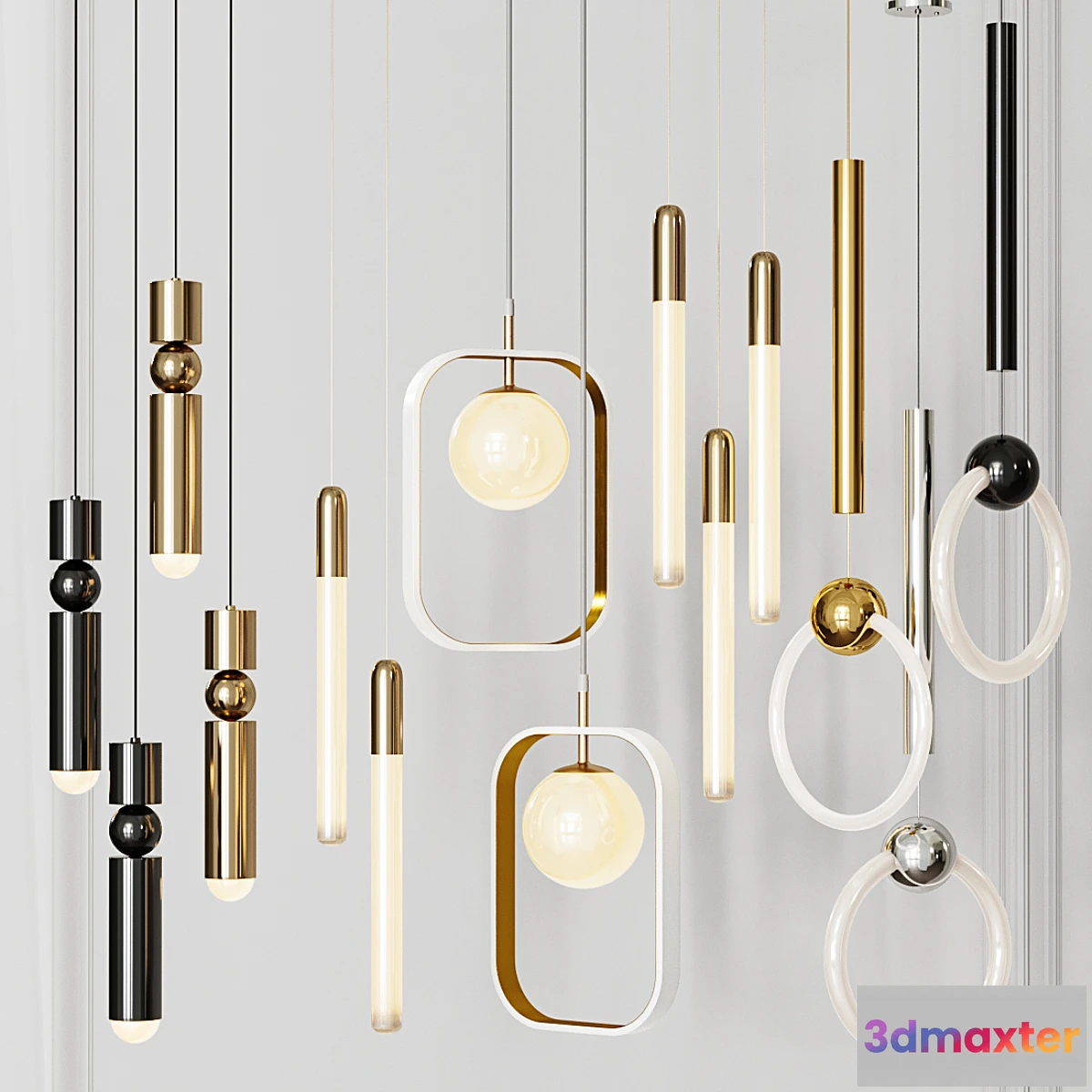 1456310 - Four Pendant Lights amazing set vol. 28 3D Max