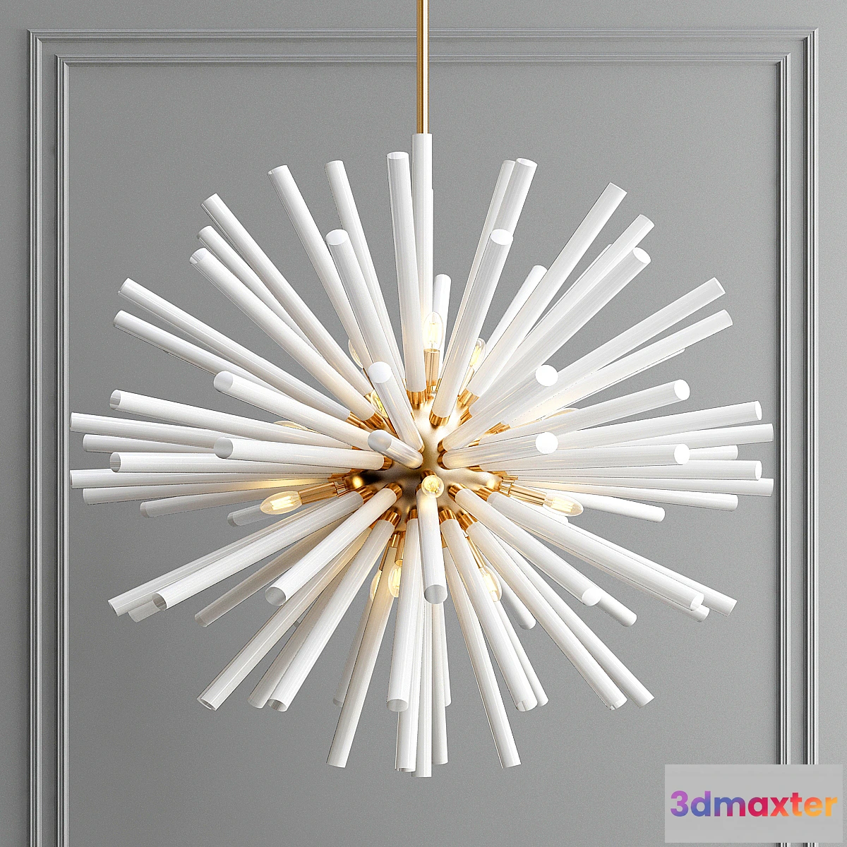 1456562 - Vintage Sputnik White Glass Light 3D Max