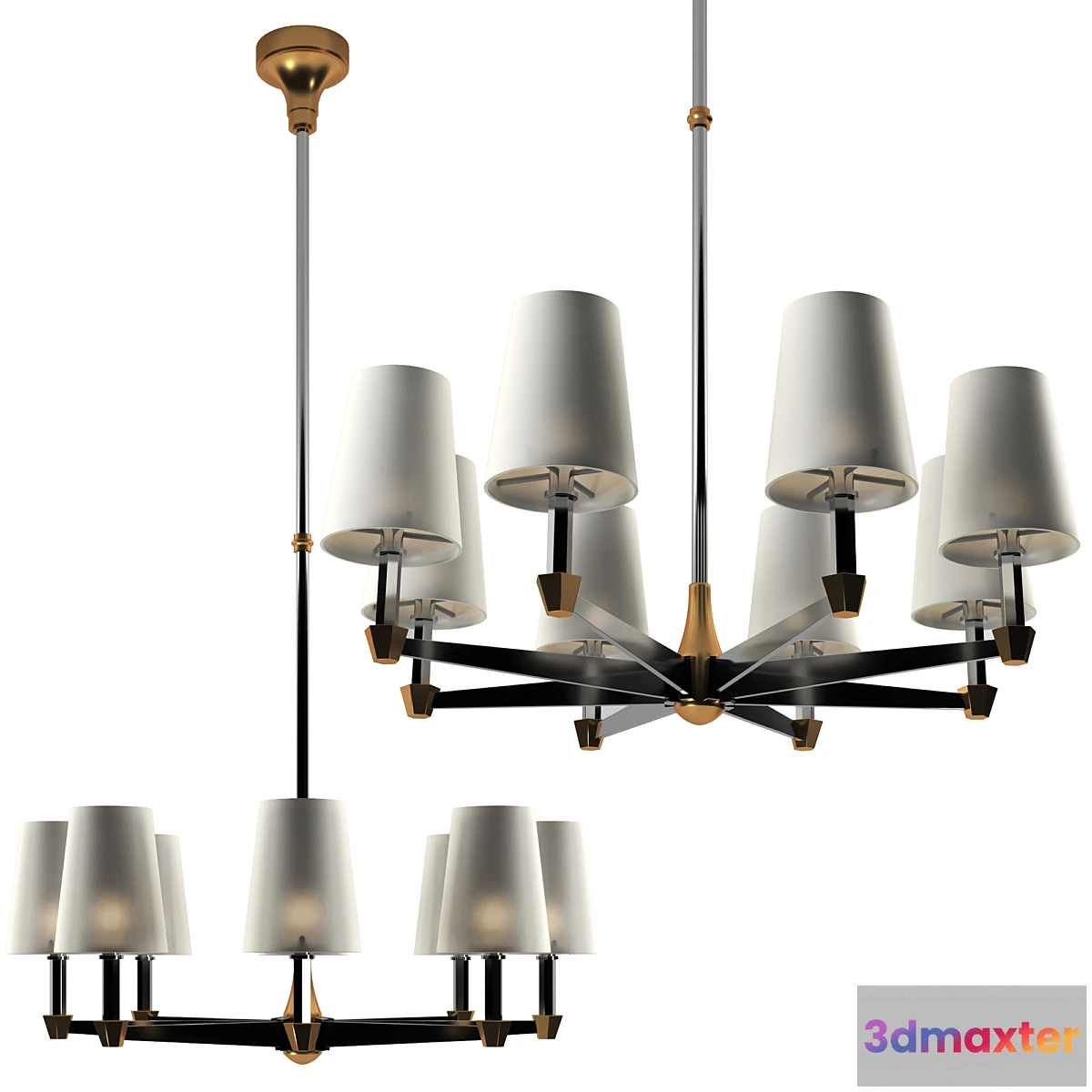 1457154 - Eight branch chandeliers 3D Max