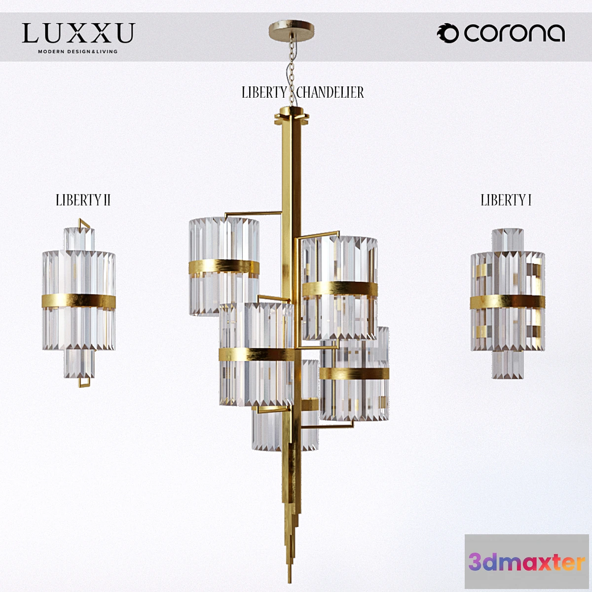 1457688 - LUXXU LIBERTY CHANDELIER LIBERTY I- II WALL 3D Max