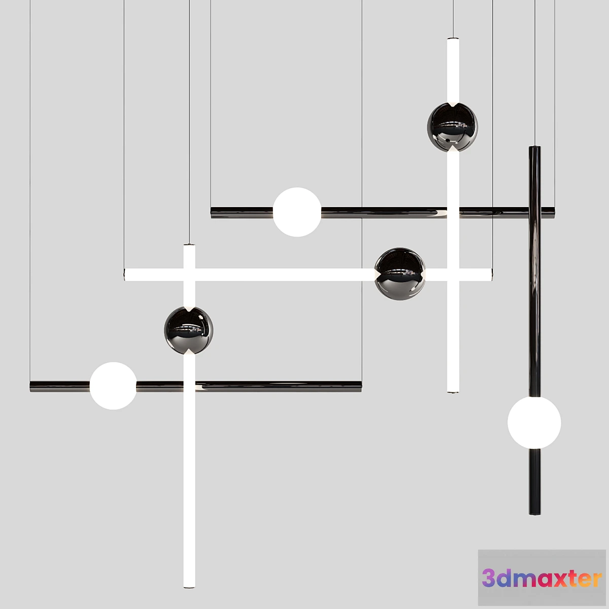 1457902 - Lee Broom ORION TUBE LIGHT POLISHED GUNMETAL 3D Max