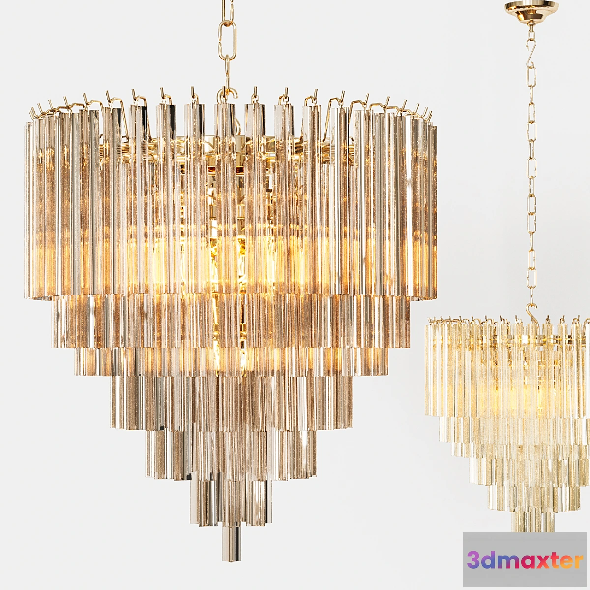 1457924 - Eichholtz CHANDELIER NOVA biege glass 3D Max