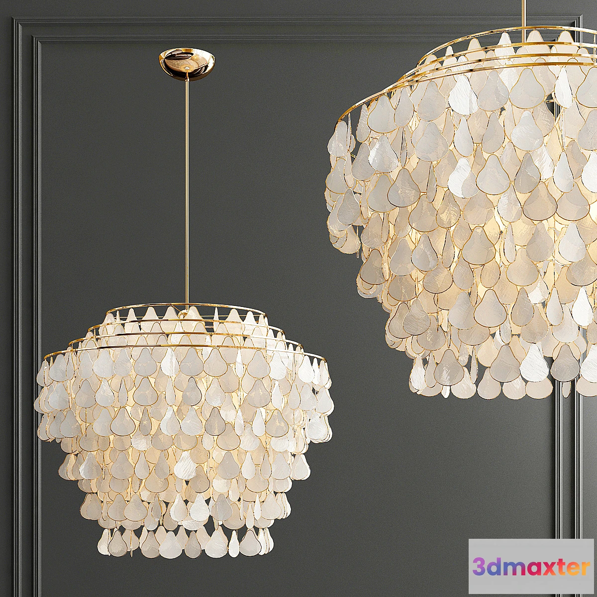 1458016 - CB Capiz Chandelier 3D Max