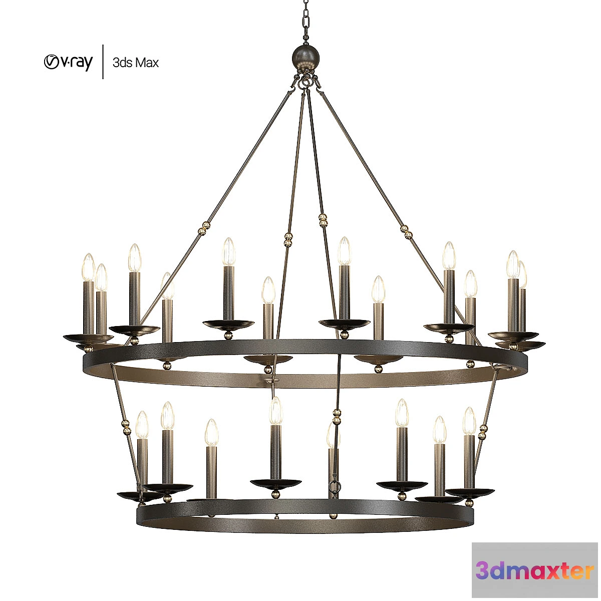 1458214 - Hudson_Valley_Allendale_Double_Chandelier 3D Max