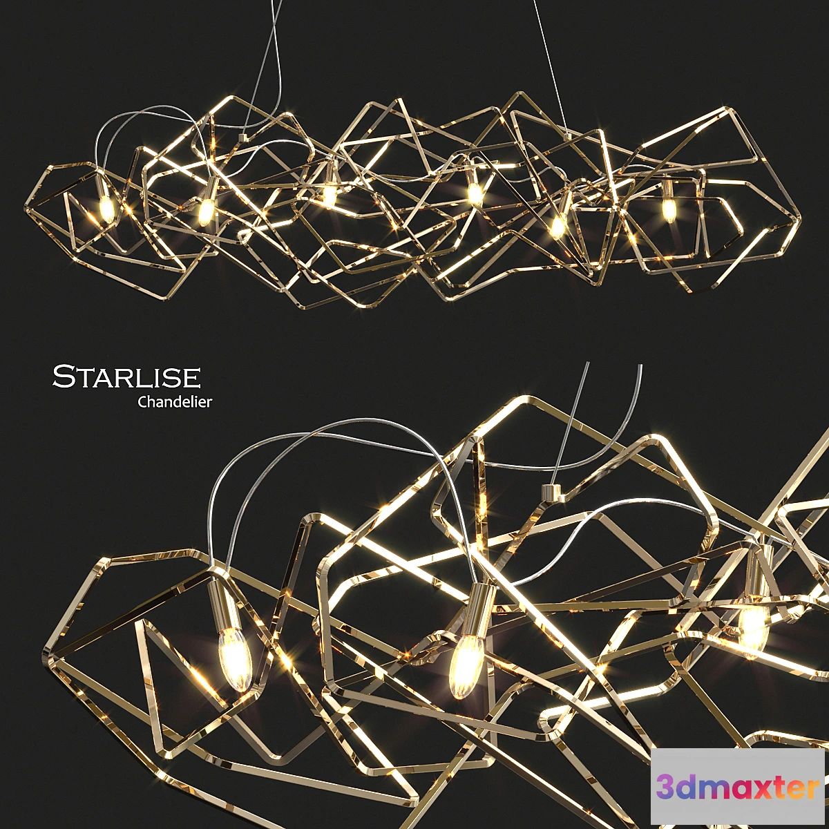 1458350 - Starlise gold chandelier 3D Max