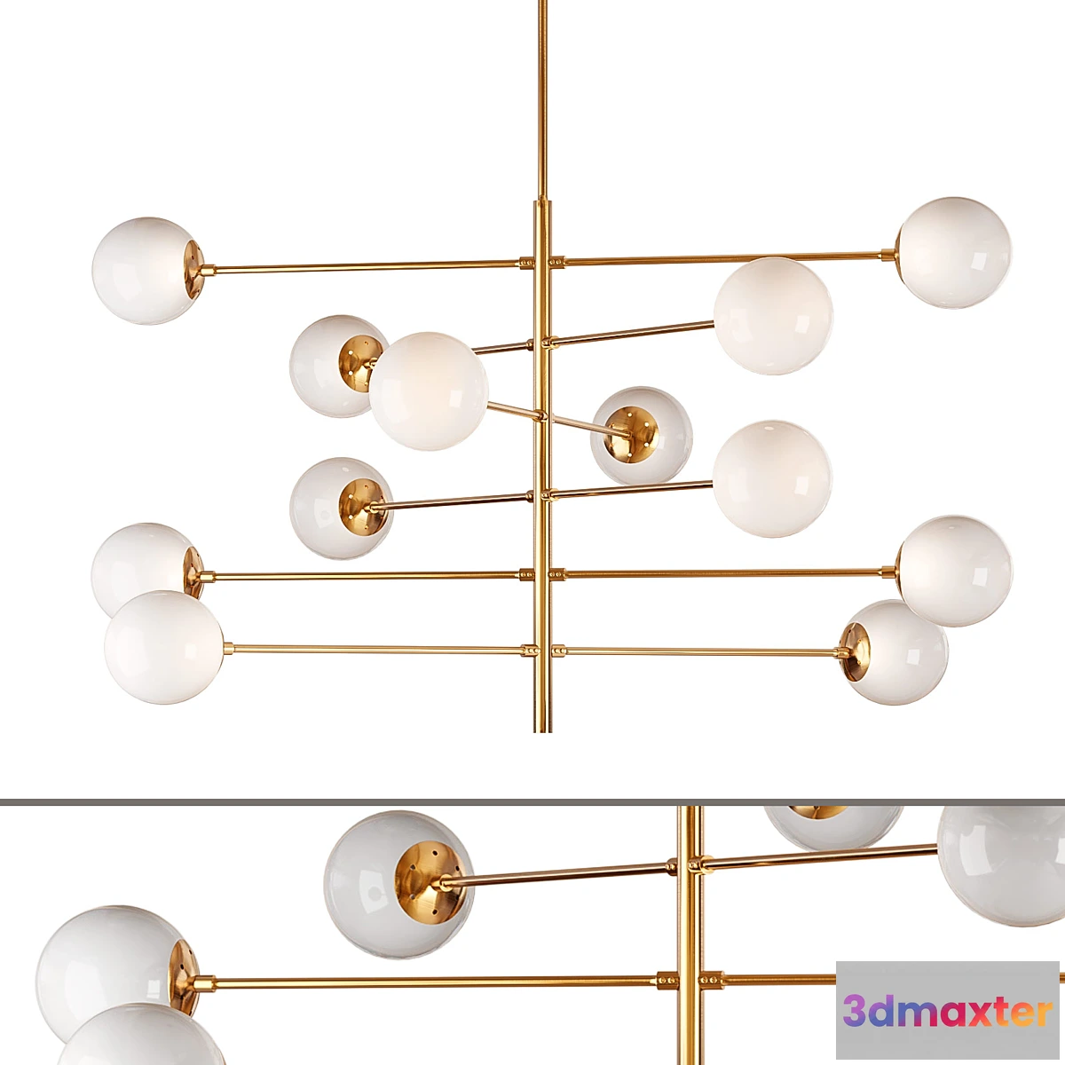 1458848 - Brass globe chandelier eichholtz tortora 3D Max