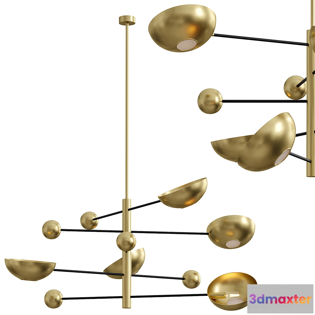 1458890 - Salinas Chandelier Brass by EICHHOLTZ 3D Max