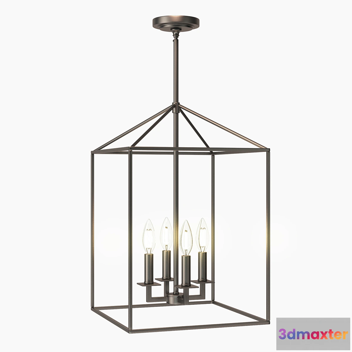 1459188 - Ellis 4 - Light Lantern Rectangle Chandelier 3D Max