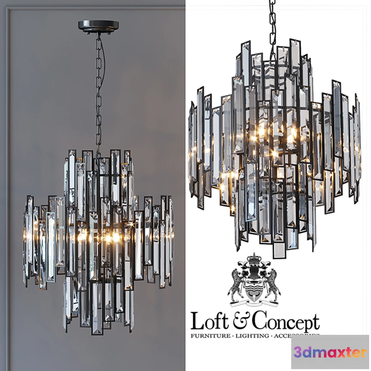 1459894 - Suspension light Darkness Pendant Grystal 3D Max