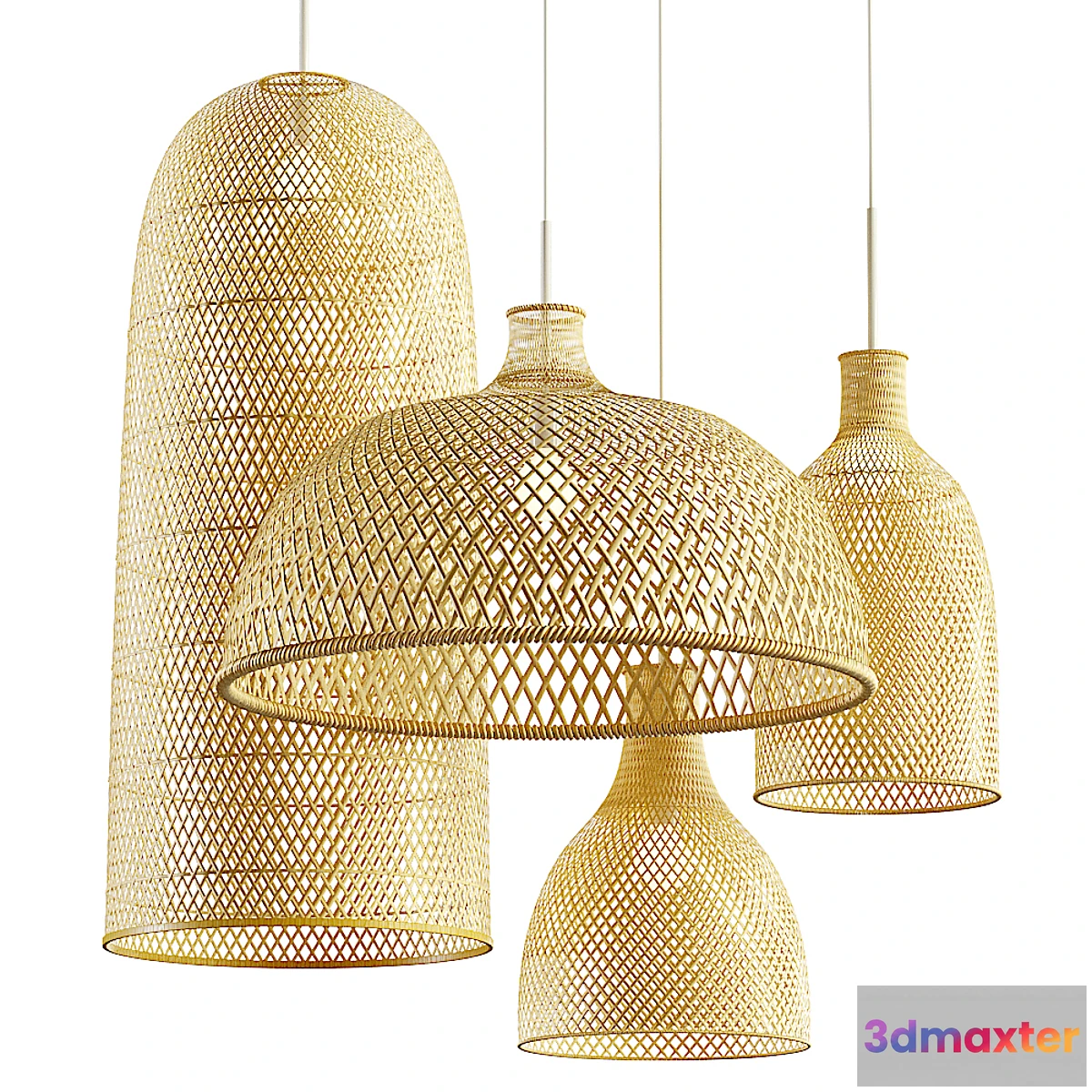 1460014 - Aliexpress rattan chandelier set 3D Max