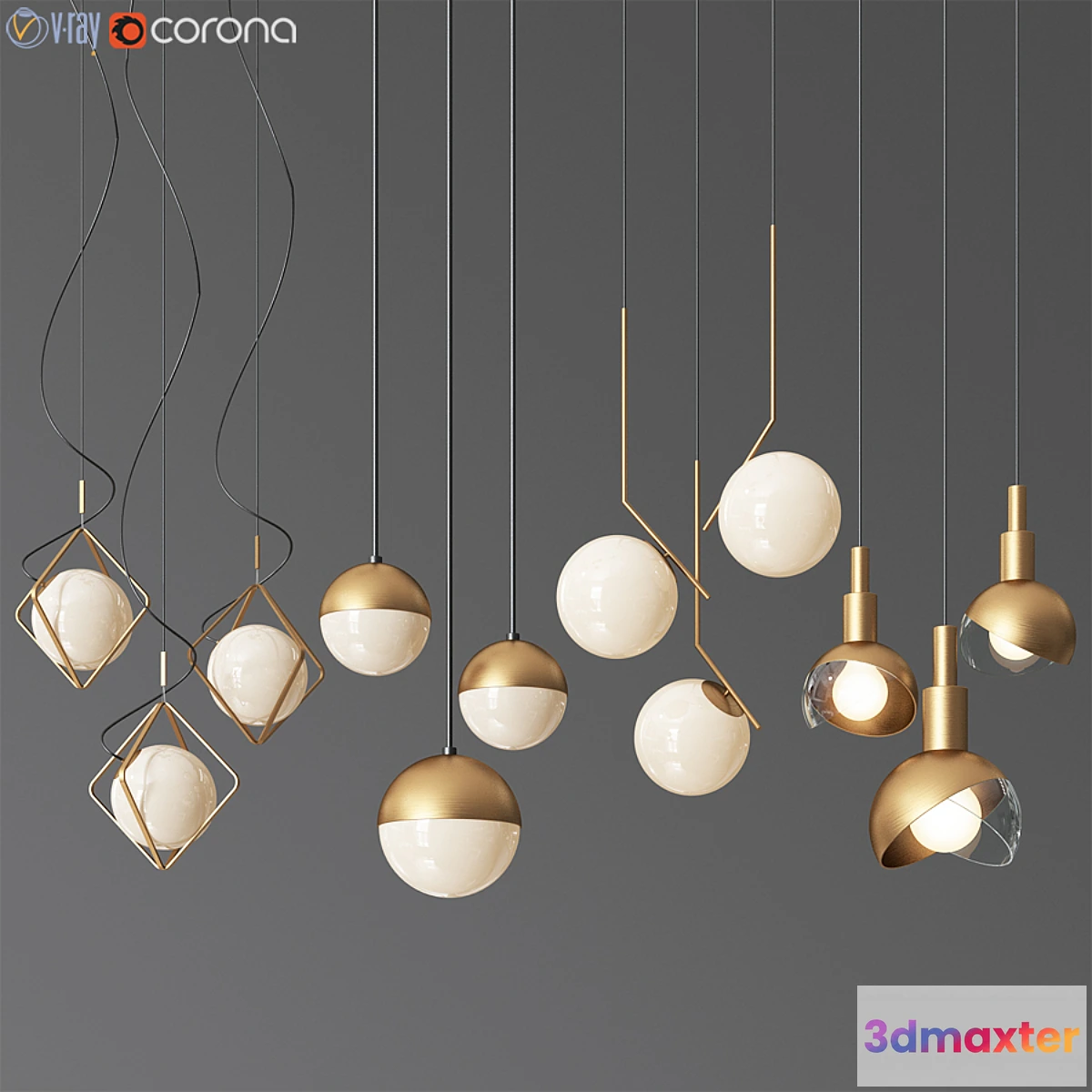 1460996 - Ceiling Light Collection 5 - 4 Type 3D Max