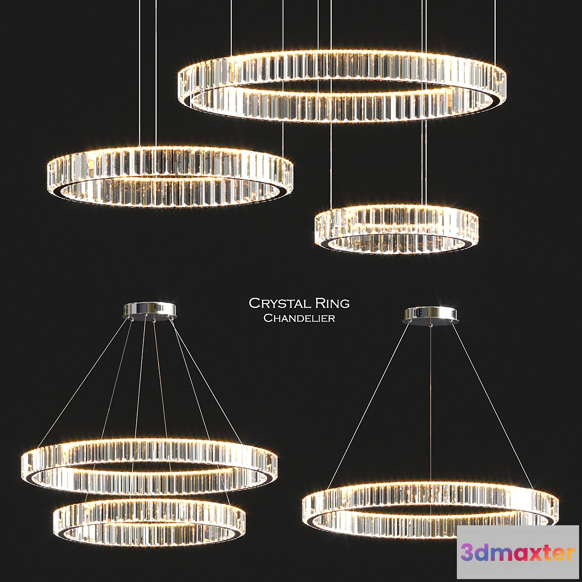 1461616 - Corynn Crystal Ring Chandelier 3D Max