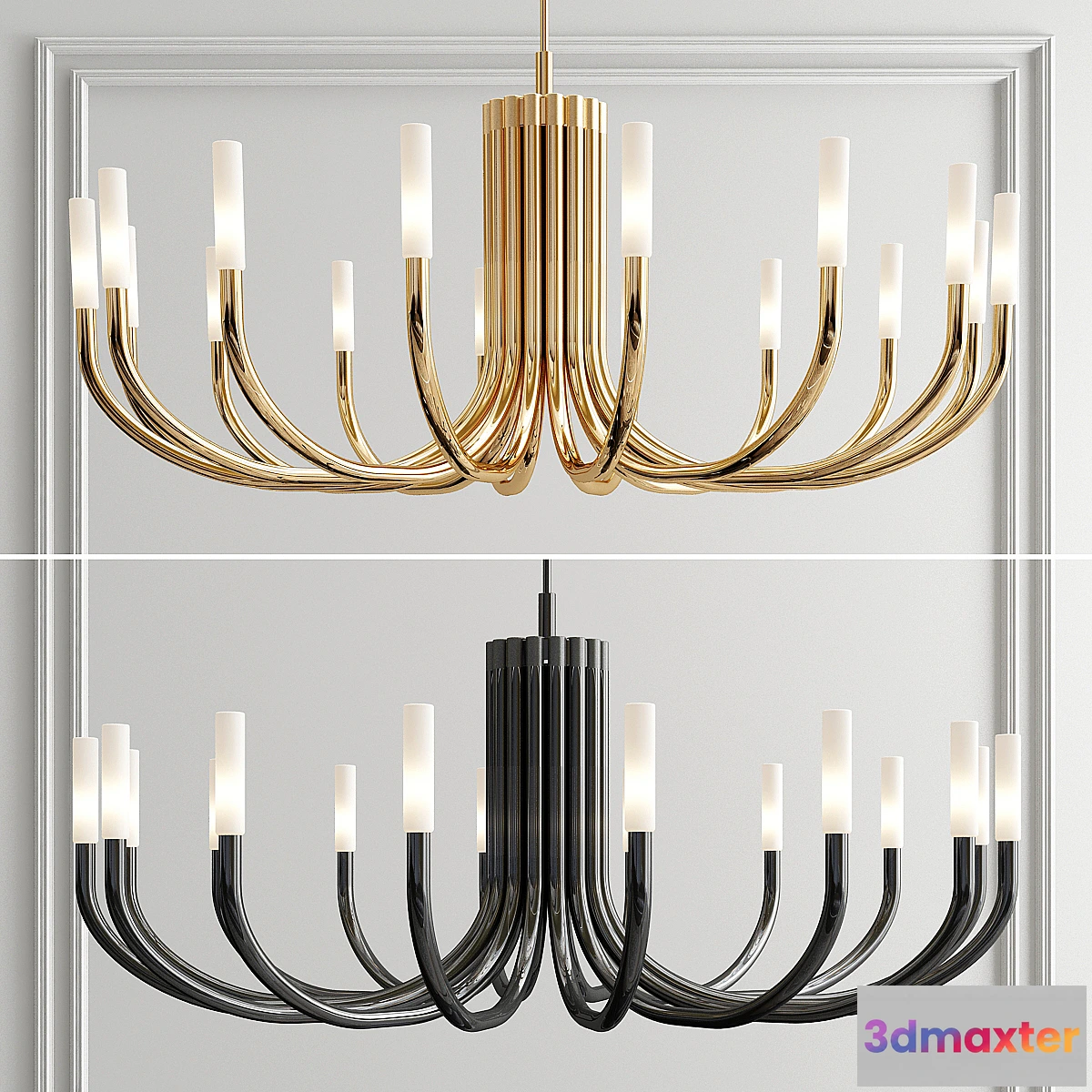 1462256 - Rousseau Large Oval Chandelier 3D Max