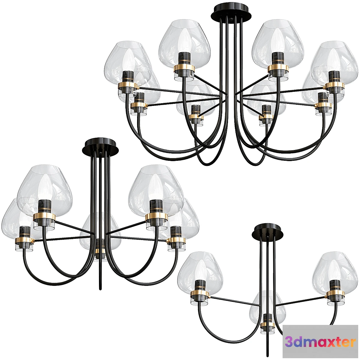 1462500 - Ilona 3708 Chandeliers Set 3D Max