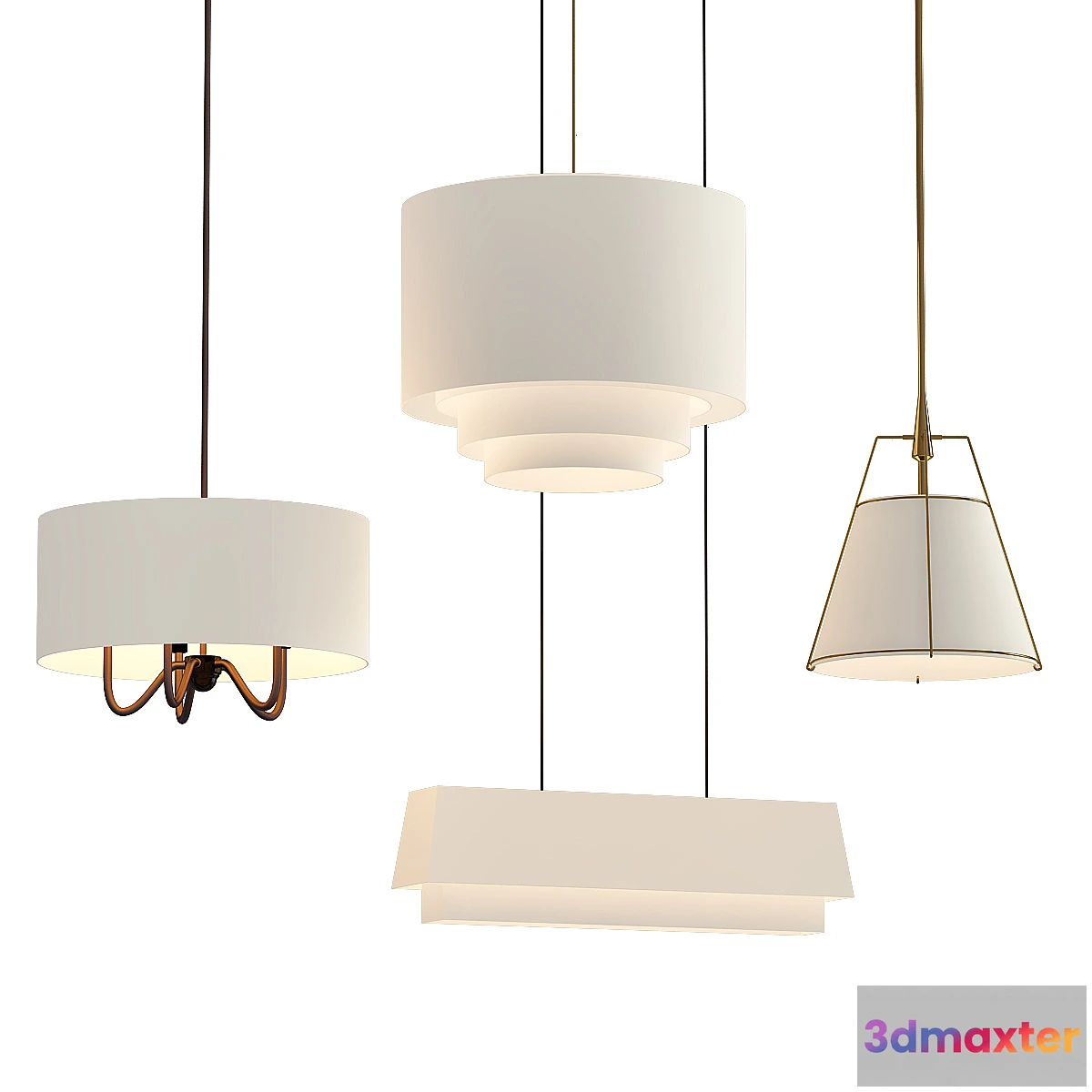 1463356 - Tiered Drum Pendant Large 3D Max