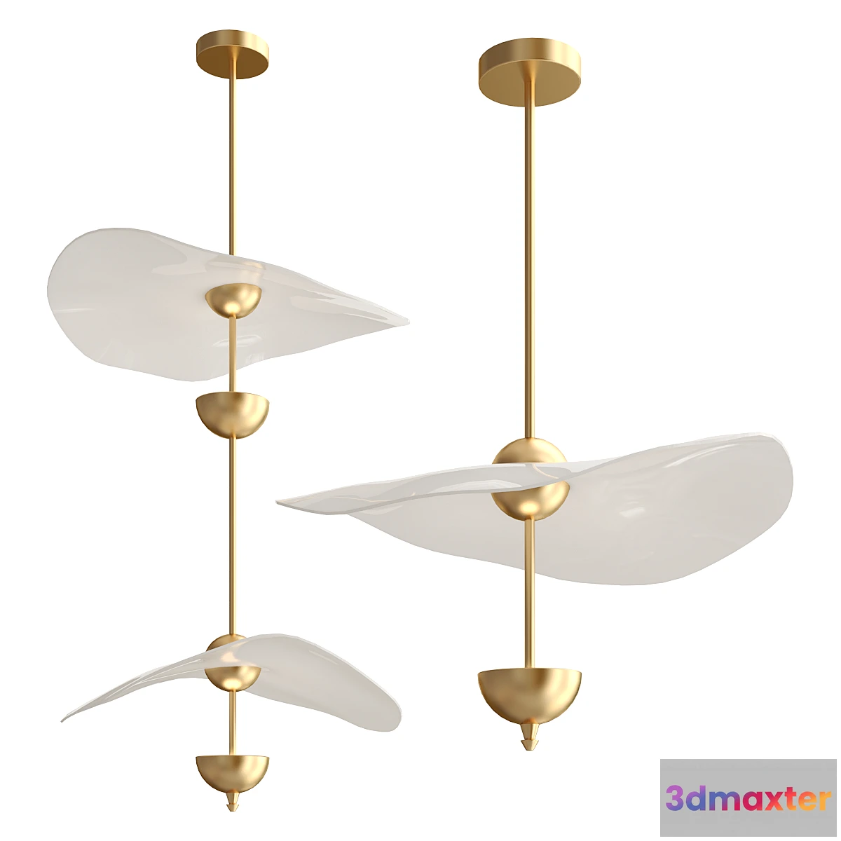 1463472 - Envolee double biscuit Pendant light 3D Max