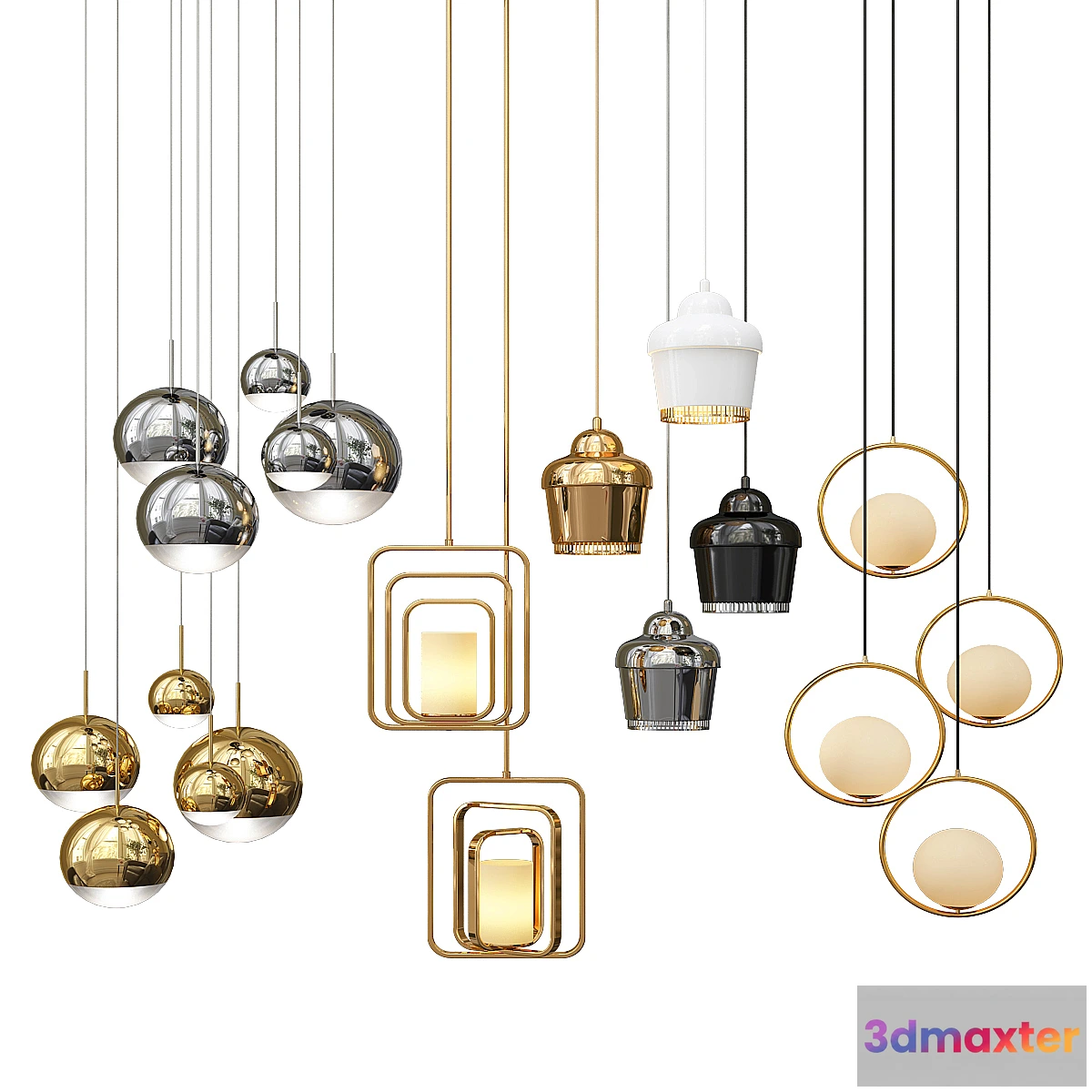 1463628 - Four Hanging Lights_4 3D Max