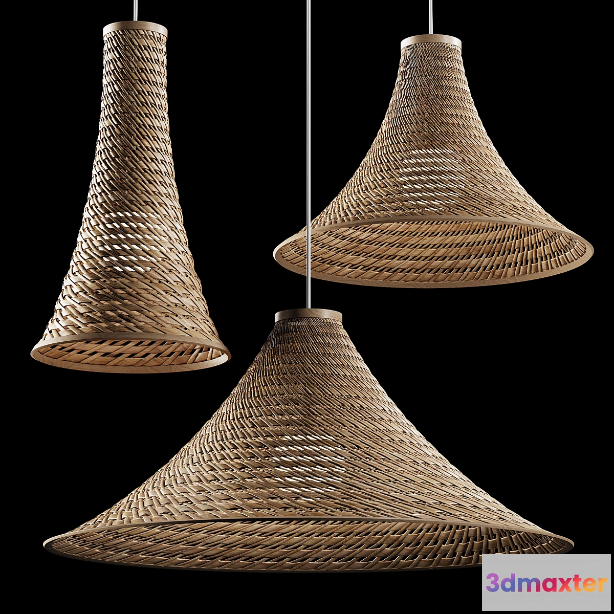 1463710 - Rattan pendant Light 15 by La Vie 3D Max