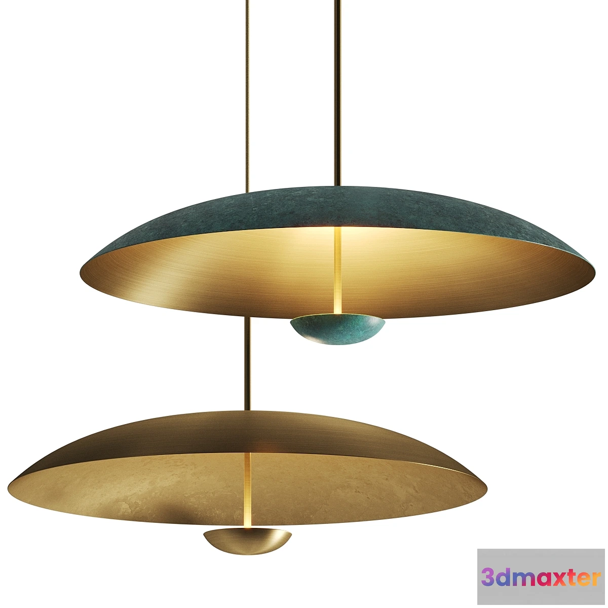 1464086 - Atelier001 Cosmis Oxidium & Verdigris Pendant Lamps 3D Max