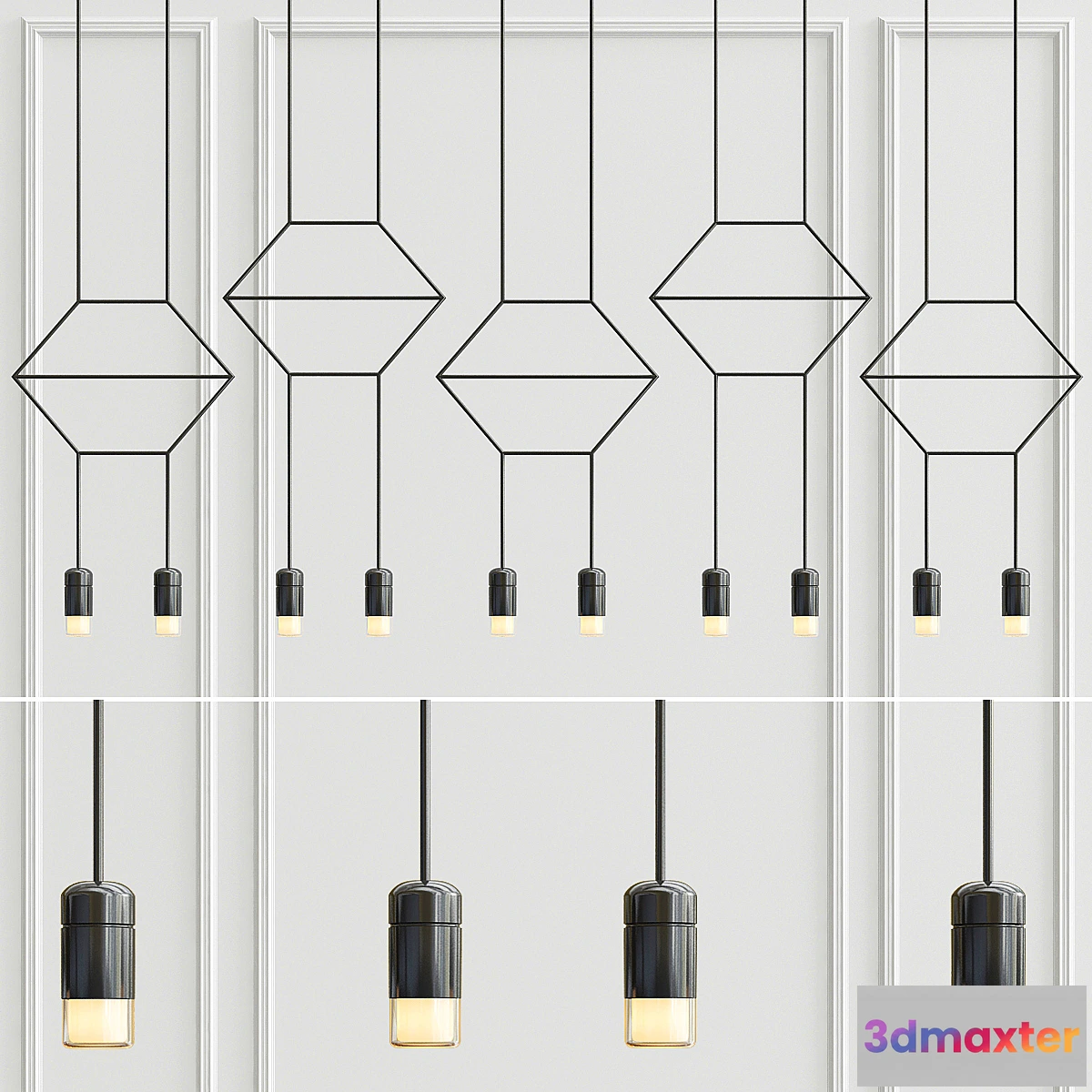 1464418 - Vibia Wireflow Lineal Pendant Light 0331 3D Max