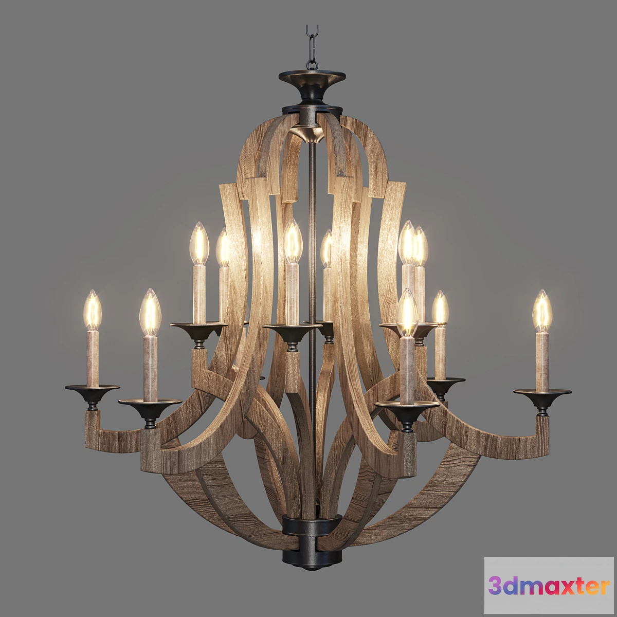 1465322 - Craftmade Jeremiah Winton 12-Light Chandelier 3D Max