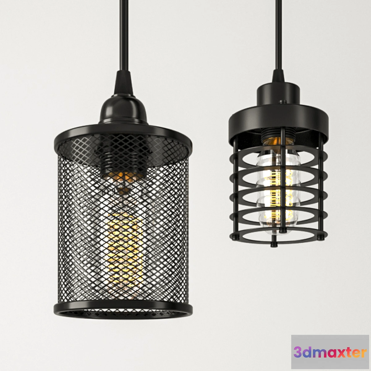 1465392 - Edison lamp in steel lampshade 3D Max