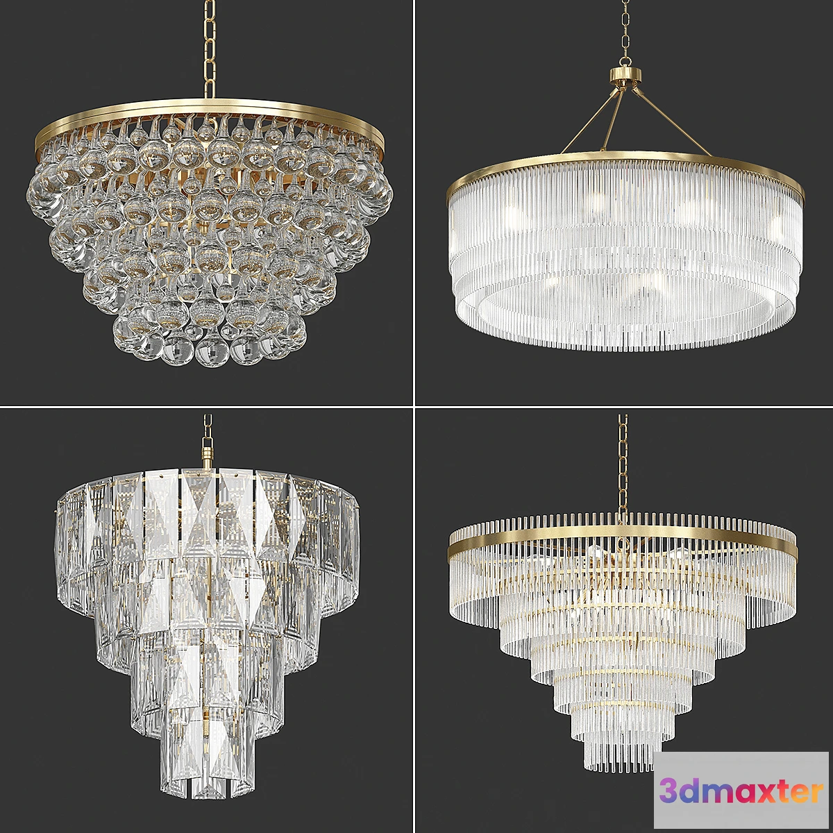 1465600 - Four exclusive Eichholtz chandeliers 3D Max