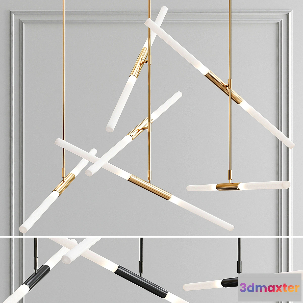 1465624 - LED Lamp Tube Suspension Pendant Light 3D Max